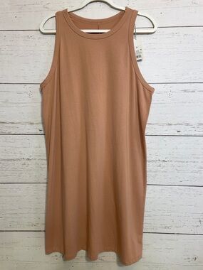 A New Day Salmon/Tan Tank Dress, size XL, NWT
